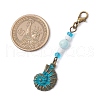 Ocean Theme Alloy Charm & Glass Beads Pendant Decorations HJEW-JM03158-01-3