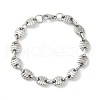 Non-Tarnish 201 Stainless Steel Coffee Bean Chain Bracelets for Women Men BJEW-I316-06P-1