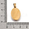 Religion Theme 304 Stainless Steel Pave Epoxy Pendants STAS-K256-29G-03-3