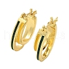 Two-layer Oval Brass Enamel Hoop Earrings EJEW-S252-03A-G-2