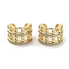 Brass Micro Pave Cubic Zirconia Cuff Earrings EJEW-D088-09G-1