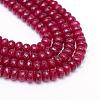 Faceted Rondelle Dyed Natural White Jade Bead Strands G-R343-4x6-07-1