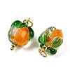 304 Stainless Steel with Handmade Lampwork Pendants STAS-Q352-02G-G-2