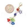 Handmade Glass Seed Beaded and Acylic Flower Pendant Decorations Sets HJEW-MZ00253-3