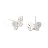 925 Sterling Silver Micro Pave Clear Cubic Zirconia Stud Earring Findings STER-U004-06P-2