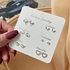 6 Pairs Anti-Tarnish Exquisite 925 Sterling Silver Stud Earrings Sets for Girls Women WG93702-09-1