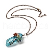 Quartz Crystal Pendant Necklaces NJEW-P287-01R-03-2