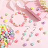 SOFPLATE 500Pcs AB Color Plated Opaque Acrylic Flower Beads SACR-SP0001-02-4