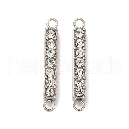 304 Stainless Steel Crystal Rhinestone Connector Charms STAS-S131-08P-1