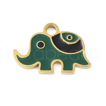 Ion Plating(IP) 304 Stainless Steel Enamel Charms FIND-Q111-02G-02-1