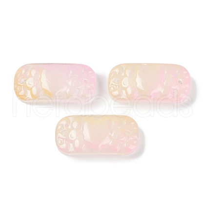 Spray Painted Transparent Glass Connector Charms X1-GLAA-H035-06B-1