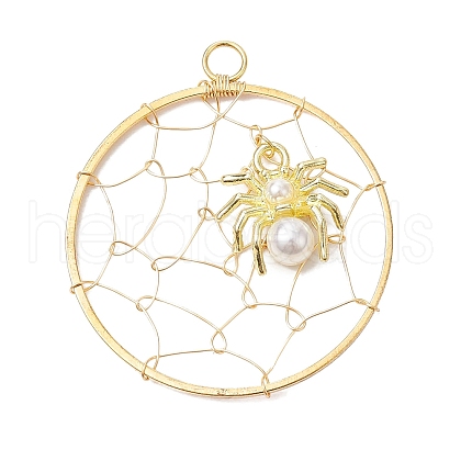 Copper Wired Alloy Acrylic Pendants PALLOY-JF02638-1