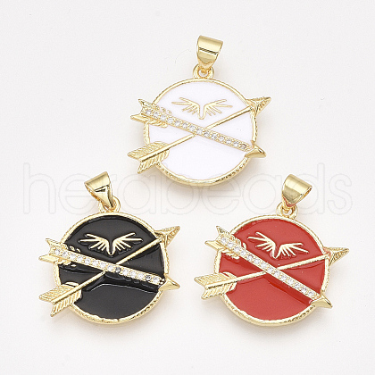Brass Micro Pave Cubic Zirconia Pendants KK-S061-29-1