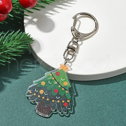 Christmas Theme Acrylic Pendant Decoration HJEW-YW00032-06-1