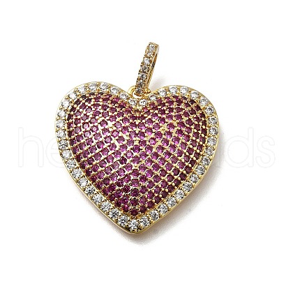 Brass Micro Pave Cubic Zirconia Pendants KK-C090-43G-03-1