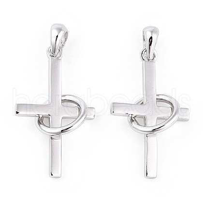 Rhodium Plated 925 Sterling Silver Pendants STER-T007-40P-1