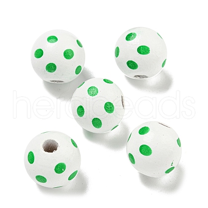 Printed Wood European Beads WOOD-G022-18E-1