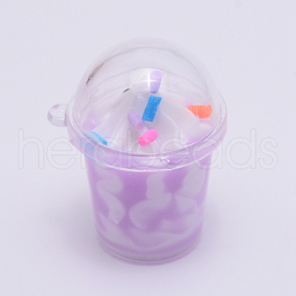 Resin Bubble Tea Pendants RESI-WH0011-06B-1