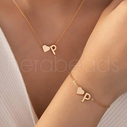 Heart Brass Pendant Necklaces & Charm Bracelets Sets FS-WGFCFF7-05-1