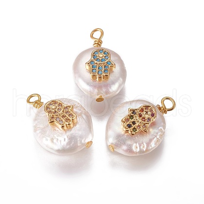 Natural Cultured Freshwater Pearl Pendants PEAR-I005-13-1