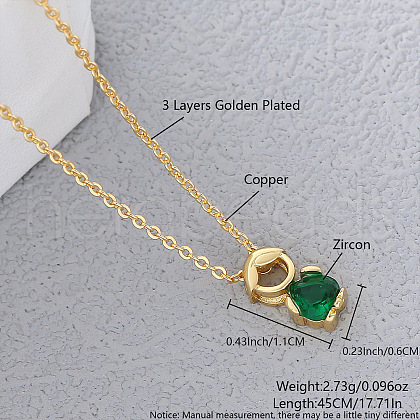Brass Pave Heart Cubic Zirconia Boy Pendant Cable Chain Necklaces FS-WGE547A-05-1