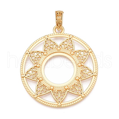Plating Alloy Pendant Cabochon Settings PALLOY-T090-16G-1