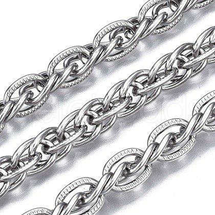 Tarnish Resistant 304 Stainless Steel Rope Chains CHS-T003-30B-P-1