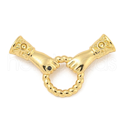 Brass Micro Pave Cubic Zirconia Fold Over Clasps KK-P277-42G-1