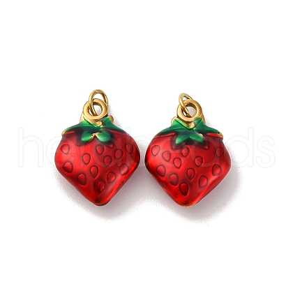 304 Stainless Steel Enamel Pendants STAS-U061-08G-1