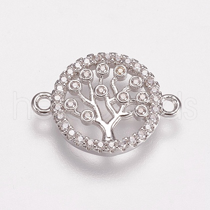 Brass Micro Pave Cubic Zirconia Links ZIRC-E143-40P-1