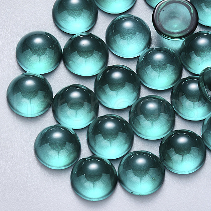 Transparent Spray Painted Glass Cabochons GLAA-S190-013C-F05-1