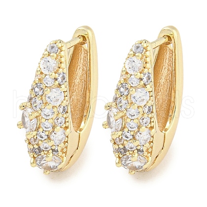 Brass Micro Pave Clear Cubic Zirconia Hoop Earrings for Women EJEW-S228-04G-1