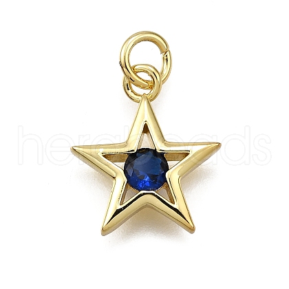 Brass Micro Pave Cubic Zirconia Pendants KK-Z100-08G-1