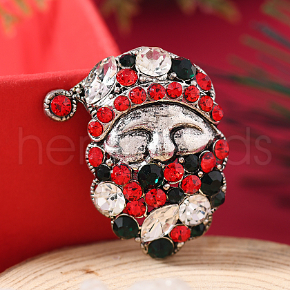 Christmas Theme Alloy Rhinestone Brooch Pin LK2414-9-1