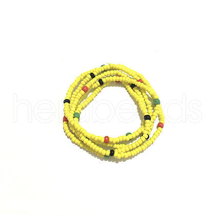 Glass Seed Beaded Waist Beads WG0248E-23-1