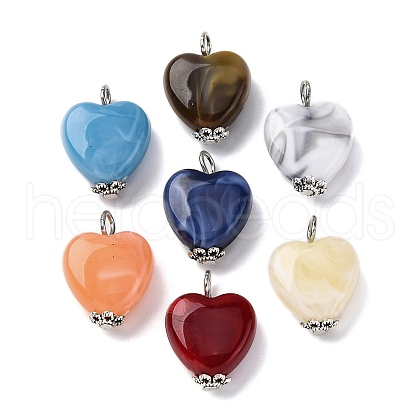 Acrylic Imitation Gemstone Style Pendants PALLOY-JF03511-1