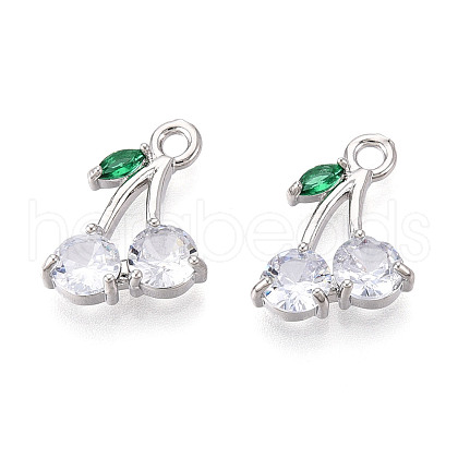 Brass Micro Pave Cubic Zirconia Pendants KK-T074-70P-01-1