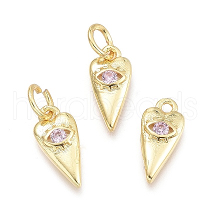 Brass Micro Pave Cubic Zirconia Pendants KK-P187-15E-G-1