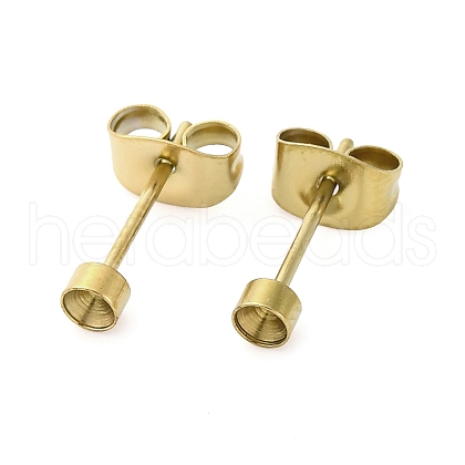 304 Stainless Steel Stud Earring Findings STAS-V003-09G-02-1