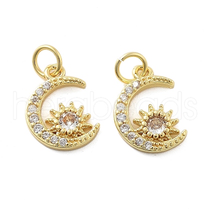 Brass Micro Pave Cubic Zirconia Charms KK-C092-23D-G-1