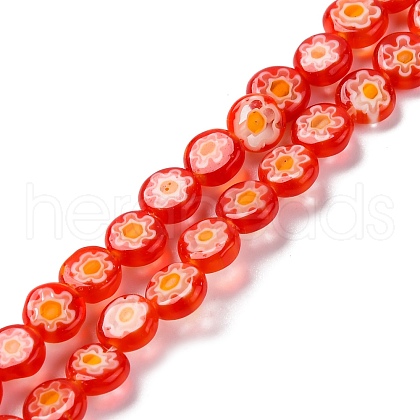 Handmade Millefiori Lampwork Beads Strands LAMP-G164-11F-1