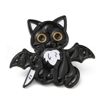 Cat with Wing & Knife Enamel Pin JEWB-H013-03EB-04-1