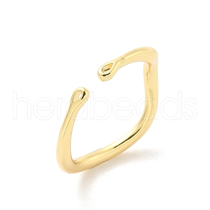 Brass Open Cuff Ring Components KK-G518-06G-02-1