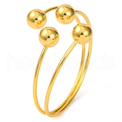 Brass Cuff Bangles for Women BJEW-F477-02G-01-1