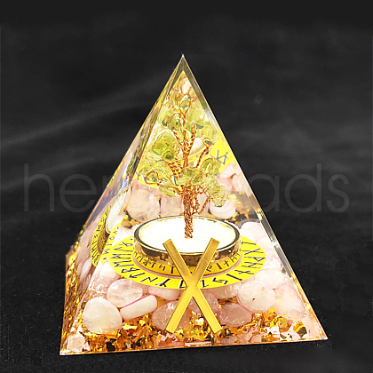 Viking Rune Symbol-Gift Orgonite Pyramid Resin Display Decorations DJEW-PW0006-02K-1