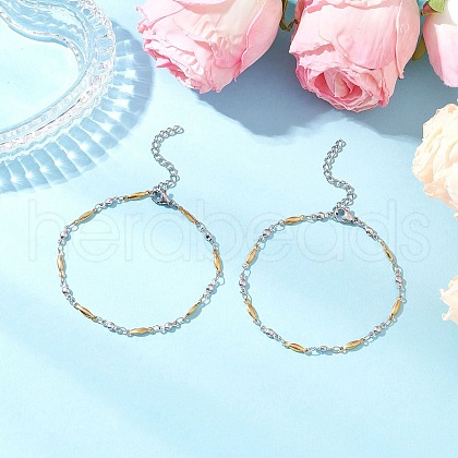 304 Stainless Steel Link Bracelets for Women BJEW-JB11764-01-1