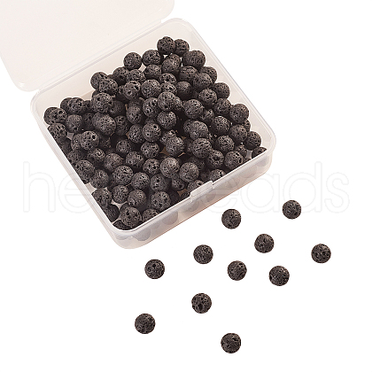 200Pcs Natural Lava Rock Beads G-CJ0001-51-1