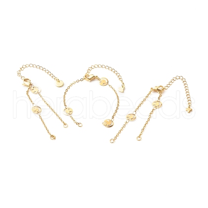 304 Stainless Steel Smile Link Chains Bracelet Making AJEW-JB01039-01-1