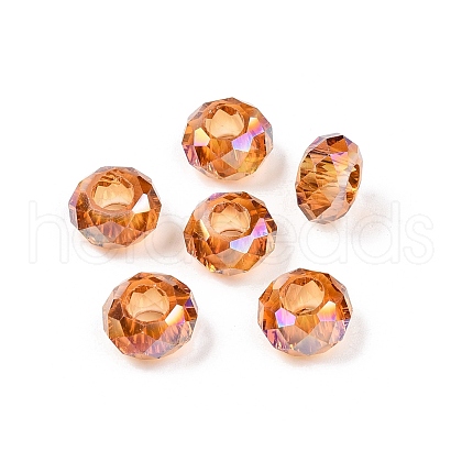 Transparent Glass European Beads GPDL-N005-D14mm-A06-1