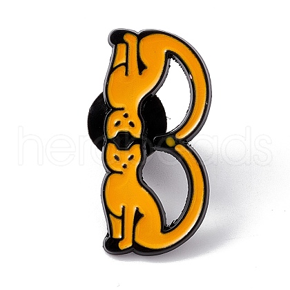 Cat Initial Letter Enamel Pin JEWB-A005-27-B-1